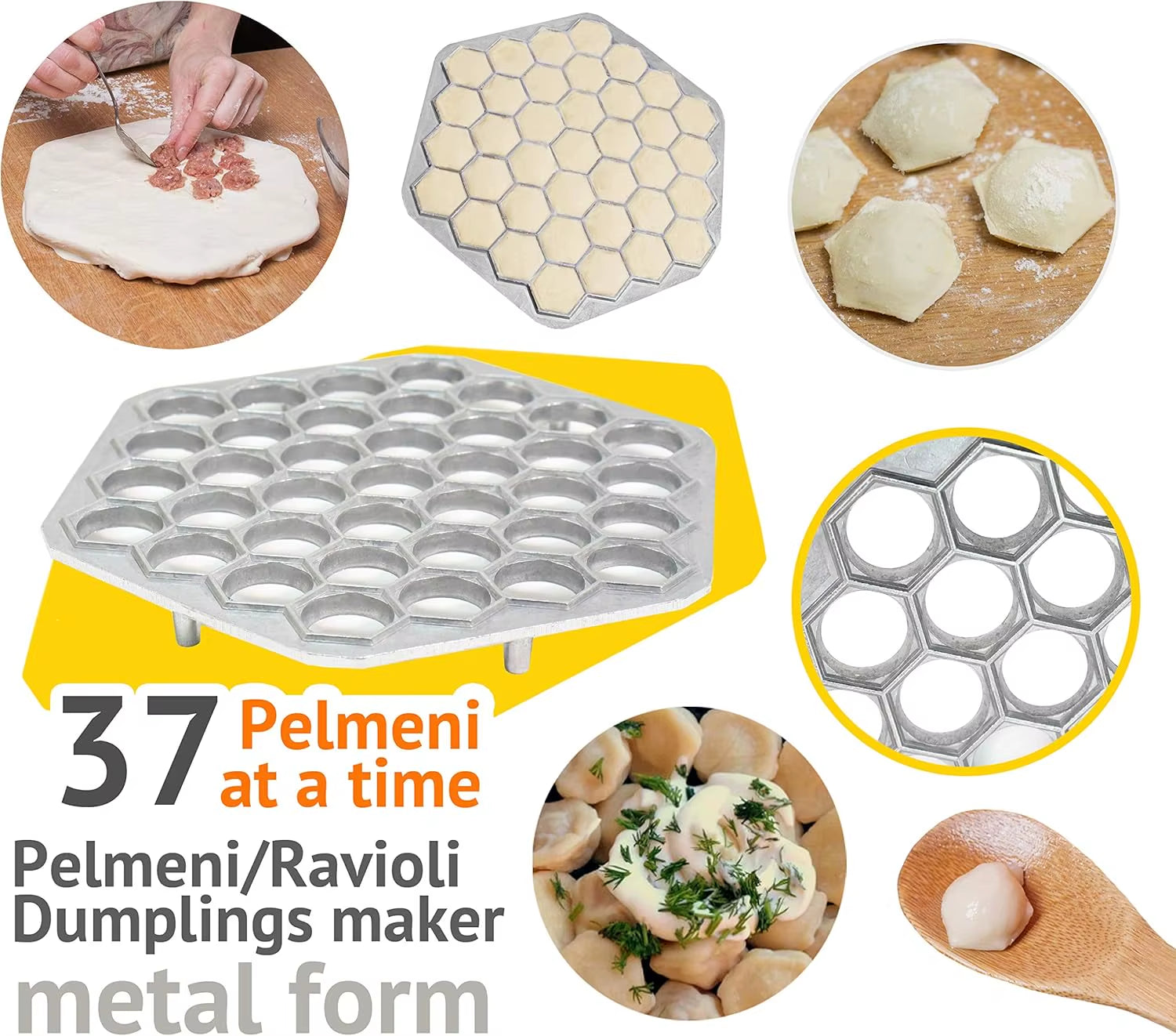Homemade dumplings on aluminum mould with flour dust | ARLOW