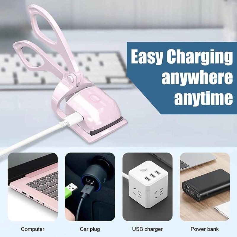 Compact rechargeable eyelash curler with soft tip heating coil | ARLOW