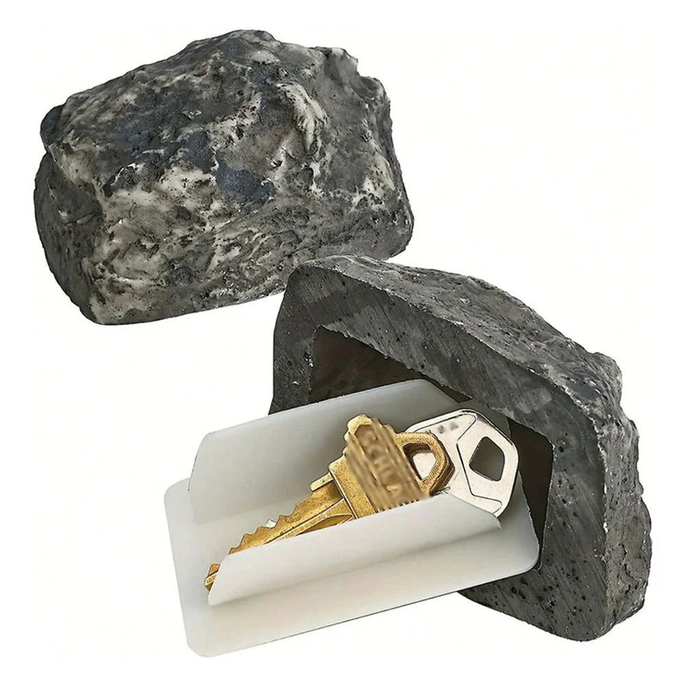 Hidden stone key box disguised as natural rock | ARLOW