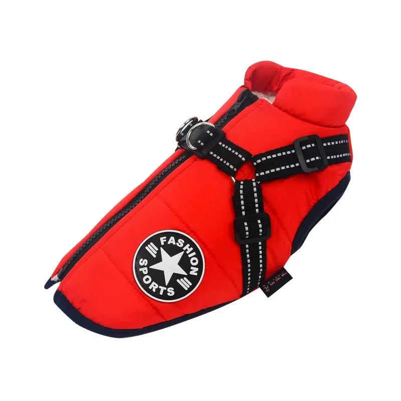 Dog winter jacket color options red black green navy | ARLOW