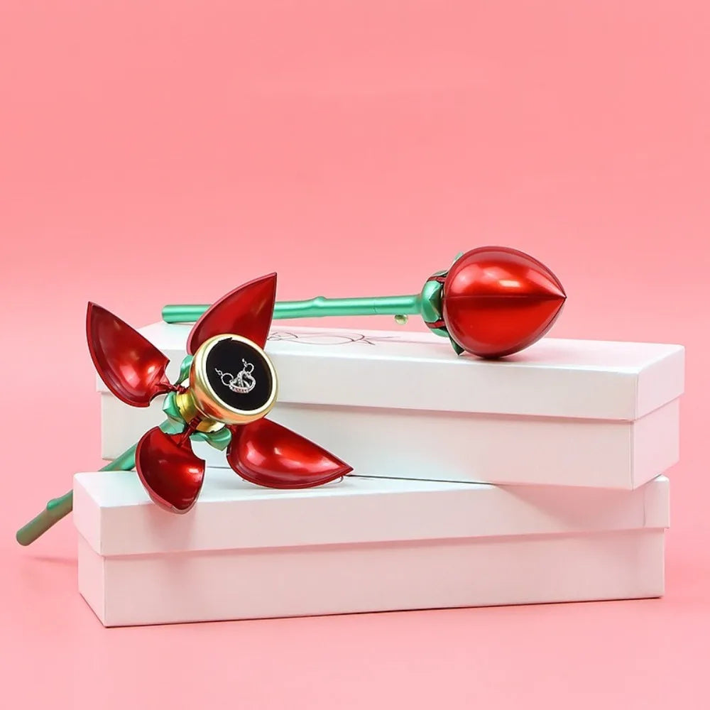 Automatic rose ring box blooming open to reveal jewelry | ARLOW
