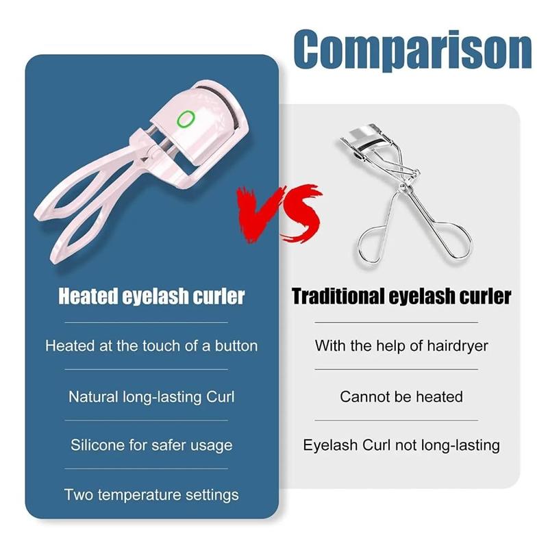 Compact rechargeable eyelash curler with soft tip heating coil | ARLOW