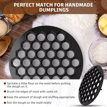 Aluminum dumpling maker with dough ready for pressing | ARLOW